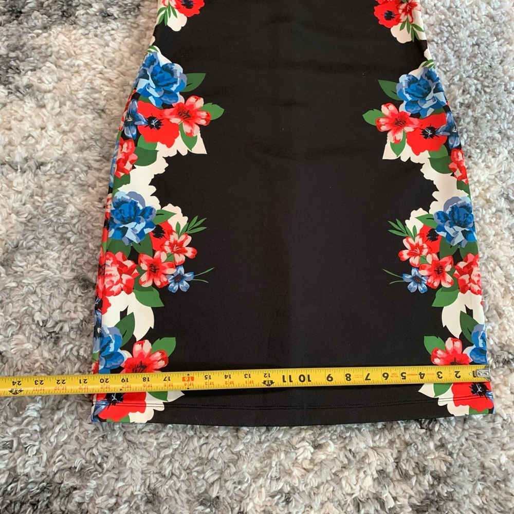 NY Collection Black Floral Women’s Dress Size Medium - Picture 8 of 17